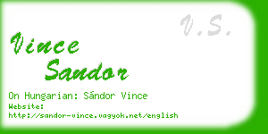 vince sandor business card